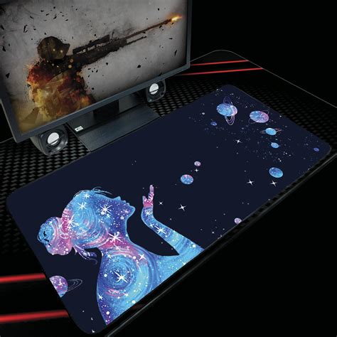 Mouse Pad Gamer Speed Extra Grande Borda Costurada Preta Loja Mouse