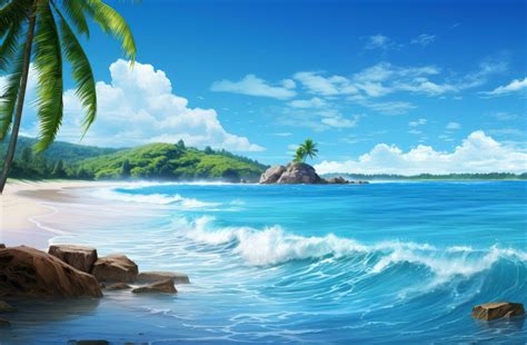 Tropical island beach wallpaper 26774210 Stock Photo at Vecteezy