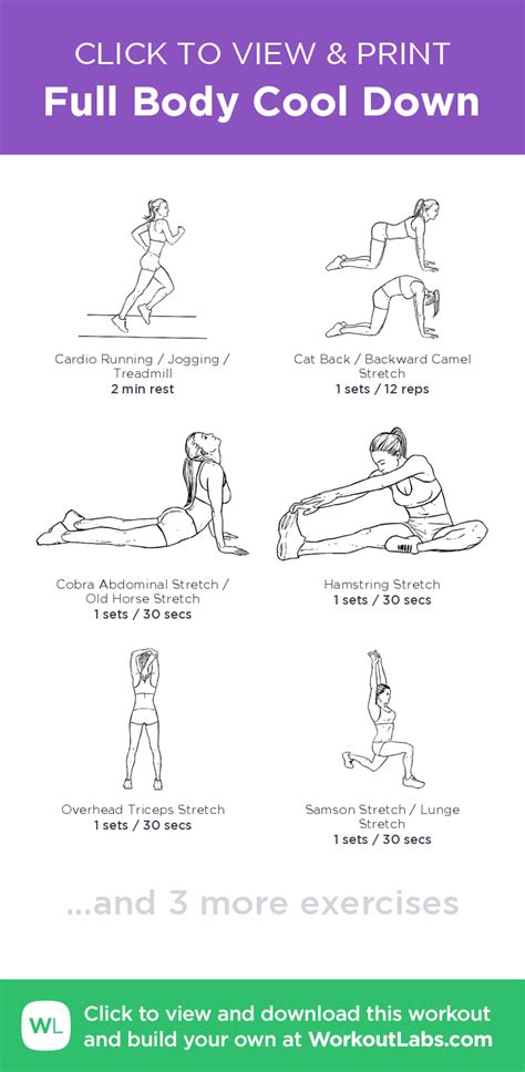 Full Body Cool Down – click to view and print this illustrated exercise ...