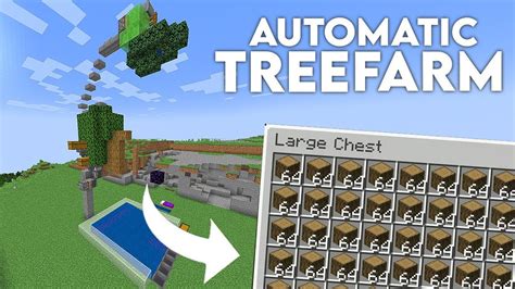 Minecraft Automatic Wood Tree Farm Oak Birch Spruce Jungle Wood