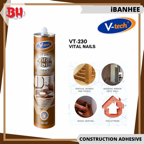 IBH V TECH VT 230 VITAL NAILS CONSTRUCTION ADHESIVE SALANT 300ML