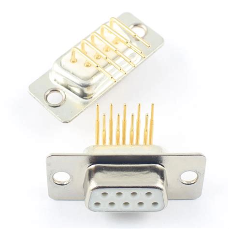 Pcs Gold Plated D Sub Pin Female Right Angle Pcb Connector Rows