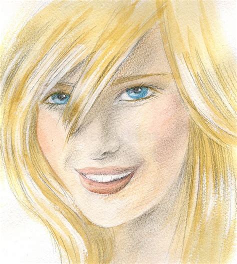 Jeune Fille Blonde Sautant Avec L Excitation Personne Motive Personnage De Dessin Anim De