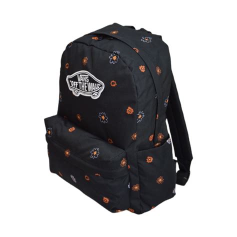 Plecak Szkolny Miejski Vans Old Skool Classic Backpack Black Kwiatki