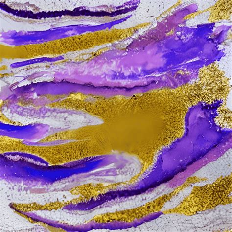 Acrylic Paint Pour Watercolor Purple And Gold 4k Mosaic Creative Fabrica