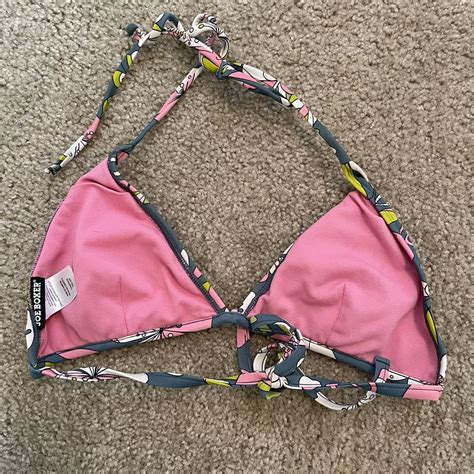 Hibiscus Print Triangle Bikini Top So Adorable And Depop