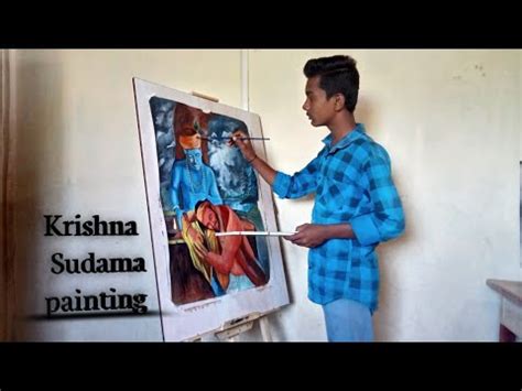 Krishna Sudama Acrylic Colour Painting How To Draw Krishna Sudama