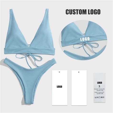 Womens Solid Color Swimwear High Waist Bikini Halter Sexy Bathing Suit China Bathing Suit And