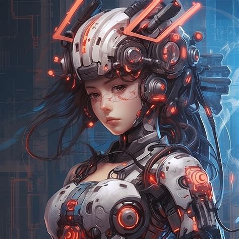 Premium AI Image | Digital art of a female robot in a helmet and ...