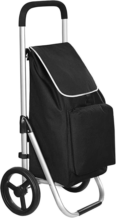 Songmics Foldable Shopping Trolley On Wheels Lightweight Shopping Cart