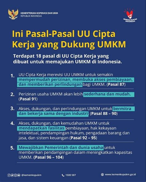 Ini Pasal Pasal UU Cipta Kerja Yang Dukung UMKM Dinas Tenaga Kerja