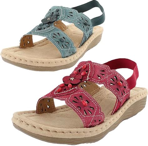 Earth Spirit Womens Opal Summer Sandals Slingback Suede Bnib Blue Red