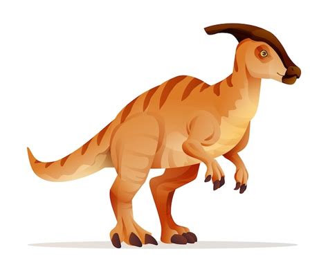 Ilustraci N De Vector De Dinosaurio Parasaurolophus Aislado Sobre Fondo