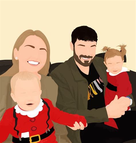 Personalized Christmas Family Gift Portrait