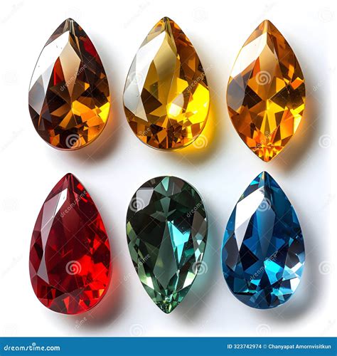 Different Marquise Shaped Gemstones In Red Yellow Blue And Green