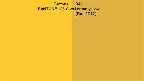 Pantone C Vs Ral Lemon Yellow Ral Side By Side Comparison