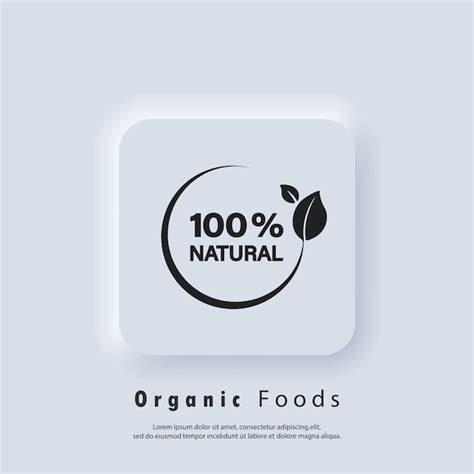 Premium Vector Organic Foods Icon Percent Natural Icon Organic