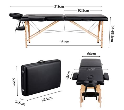 Table De Massage Portable Pliable À 2 Zones Noir Massage But