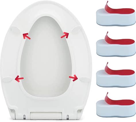 Bidet Toilet Seat Bumpers Prefdo 4 PCS Strong Adhesive Toilet Seat