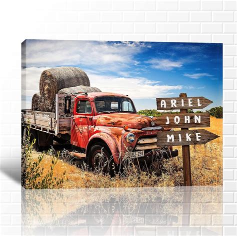 Farmhouse Truck Wall Art Old Truck Canvas Prints Barn Pictures Wall