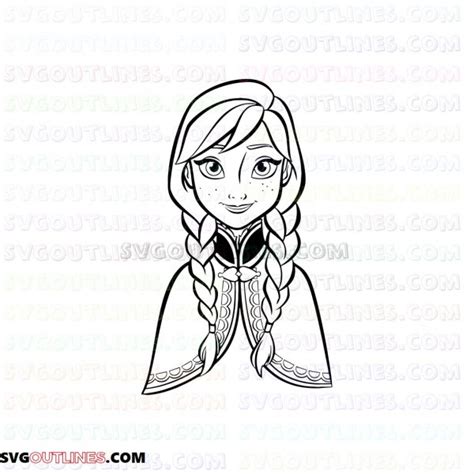 Frozen Anna Outline Svg Dxf Eps Pdf Png