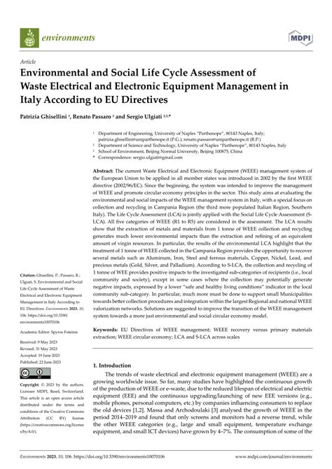 Pdf Environmental And Social Life Cycle Assessment Of Waste