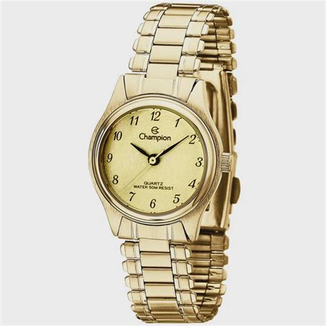 Relógio champion feminino dourado amarelo CH27121G Submarino