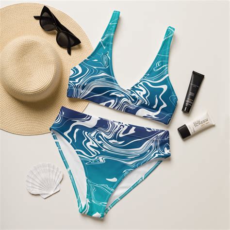 Blue And White Bikini Blue Swimsuit Womens Bikini Set Womens