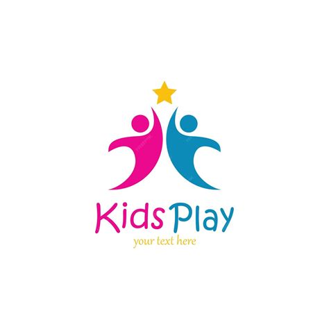 premium vector kids play logo vector children logo design template