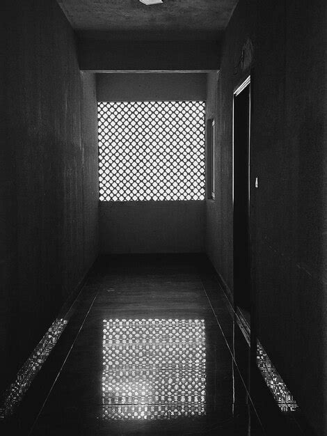 Premium Photo Monochrome Aesthetic Sunlit Corridor With Honeycomb