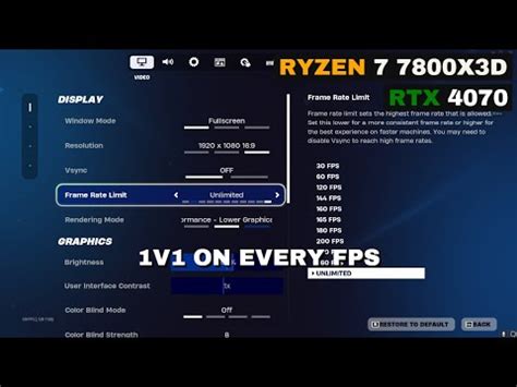 RTX 4070 RYZEN 7 7800X3D FORTNITE BENCHMARK TEST 1V1 ON EVERY FPS