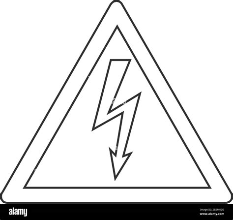 Signe Lin Aire Du Symbole De Danger Haute Tension Illustration