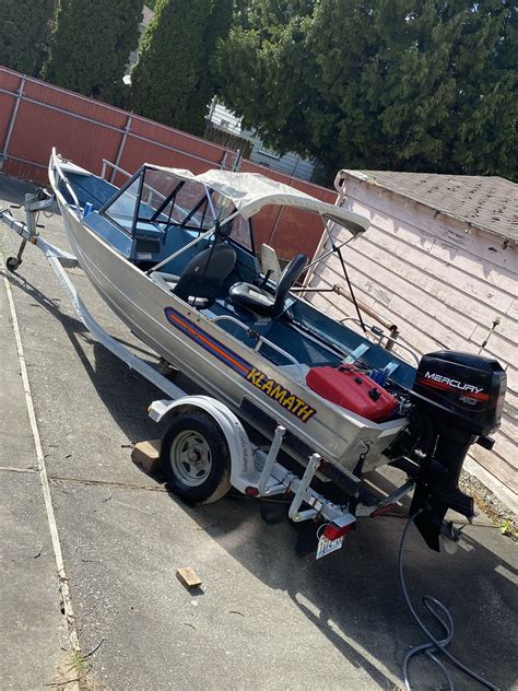 1996 Klamath Xl 17 Aluminum Fishing Boat W Mercury 2 Stroke 40hp