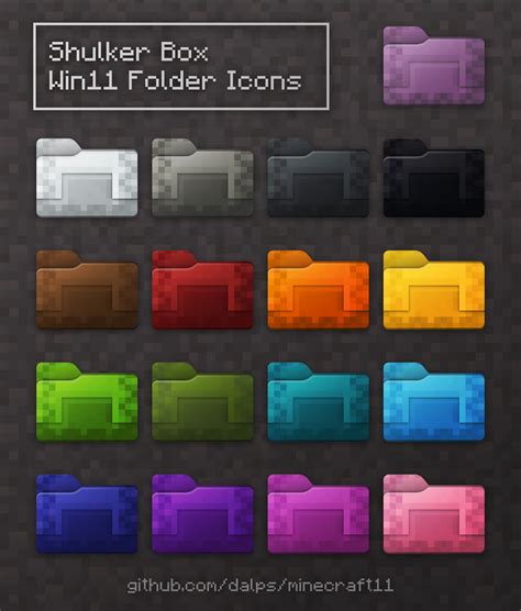 Shulker Box Windows 11 Folder Icon Pack :) by pastashiutta on DeviantArt