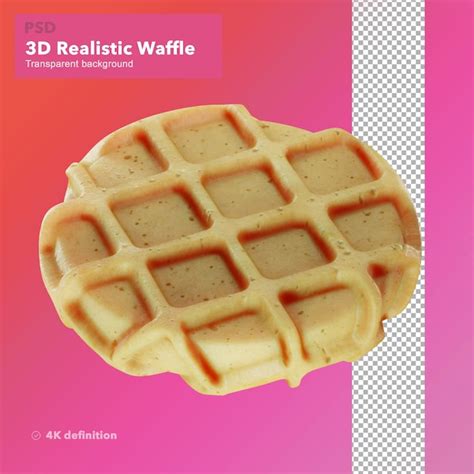 Premium PSD | 3d illustration of a simple waffle