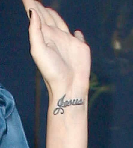 Katy Perry's Wrist “Jesus” Tattoo- PopStarTats