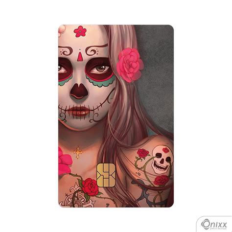 Skin Card Dia dos Mortos 2 8 5x5 4cm Adesivo Vinílico 0 10 4x0