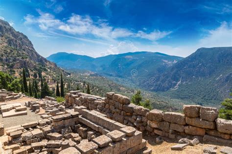 Ancient ruins in Delphi stock image. Image of delphi - 186601475