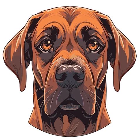 Rhodesian Ridgeback Hund Bunte Aquarell Buntglas Cartoon Kawaii Clipart