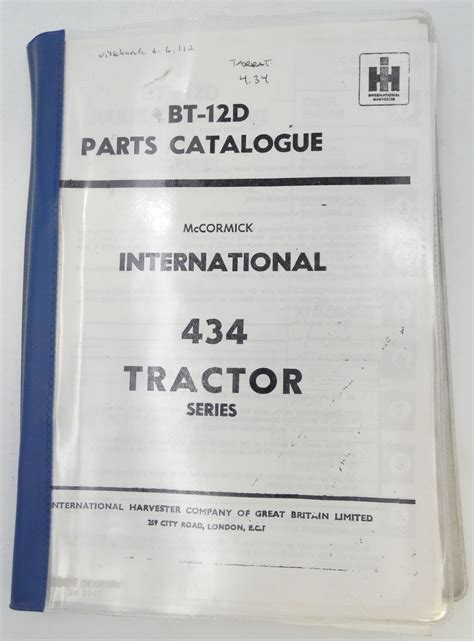 Mccormick International Tractor Series Parts Catalogue