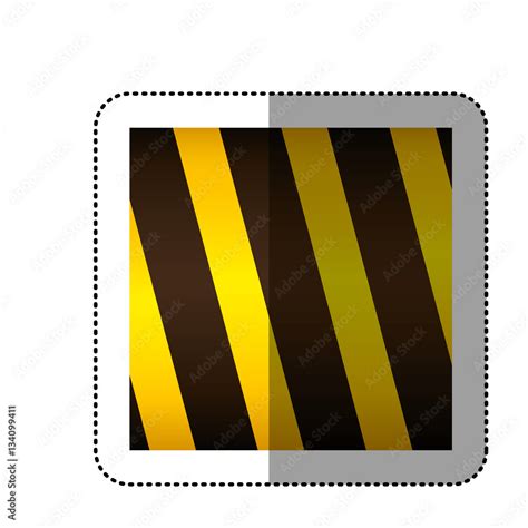 Dotted Sticker Traffic Barrier Icon Vector Illustration Stock Vector