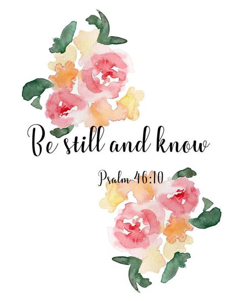 Be Still And Know Psalms Art Print Psalm 46 10 Instant Etsy Bible Verse Calligraphy Scripture