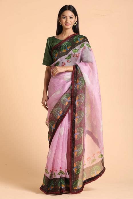 Print Pichwai Saree Handwoven Tussar Linen Saree