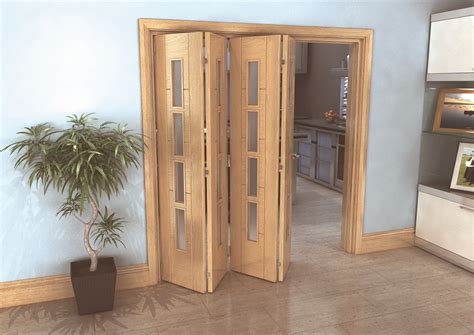 Iseo Oak 4 Light Frosted 4 Door Roomfold Grande 4 0 X 457mm Doors