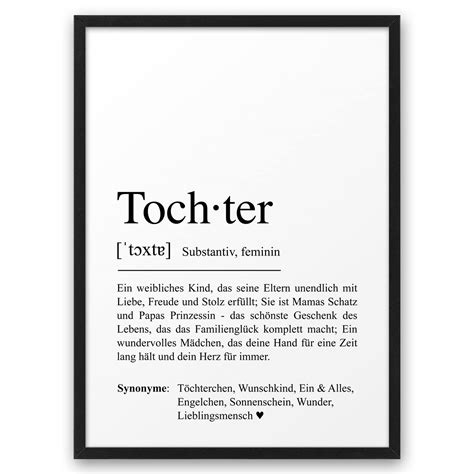 Tochter Definition Abouki Kunstdruck Tochter Geschenk Tochter Bild