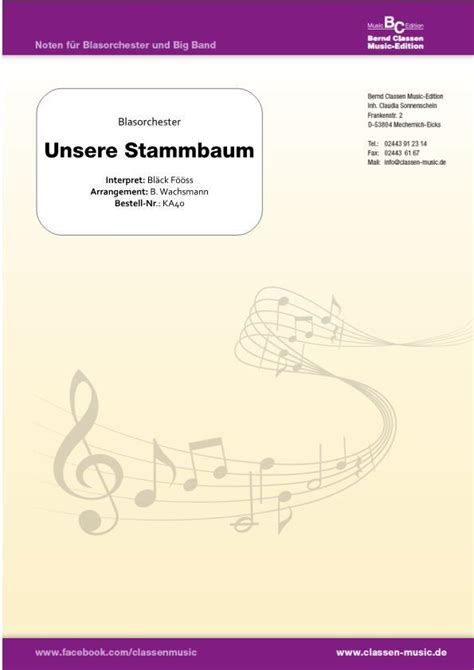 Unsere Stammbaum Blasorchester Noten Bei Classen Music