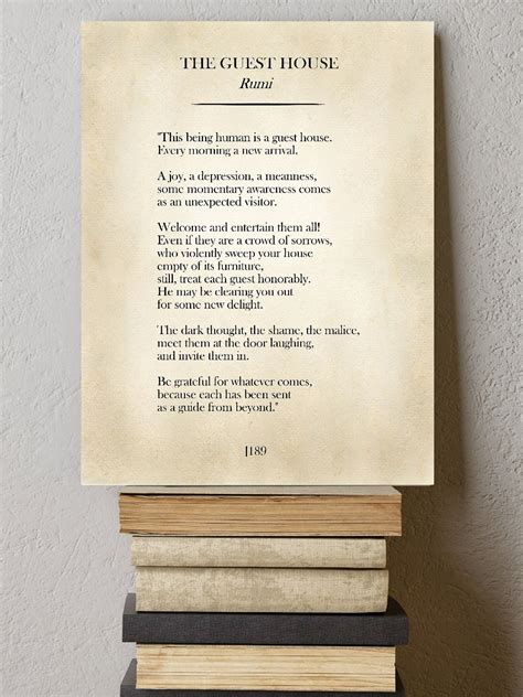 The Guest House Poem Classic Poem Art Print Poetry Wall Art Etsy