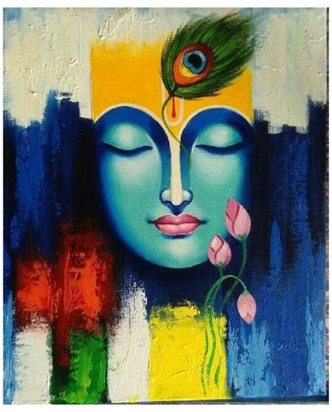 Modern Art Painting Abstract Krishna Sketch - Diy canvas art painting ...