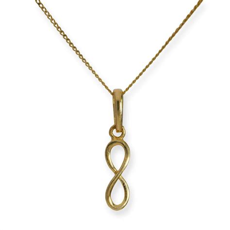 9ct Gold Infinity Symbol Pendant Necklace 16 - 20 Inches | Shop Today ...