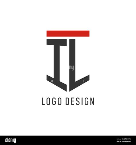 Il Initial Esport Logo With Simple Shield Design Style Vector Graphic